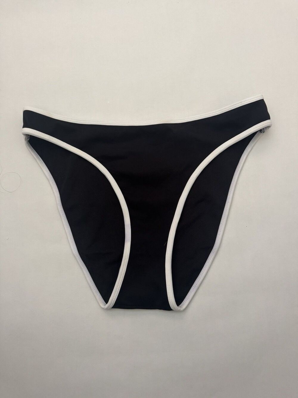 NWT Good American Better Bikini Bottom Black White Contrast Trim L